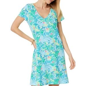 Lilly Pulitzer Etta T-shirt Dress Cotton Short Sleeve Multi Via Pagiri Sz S